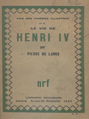 cover image of La vie de Henri IV
